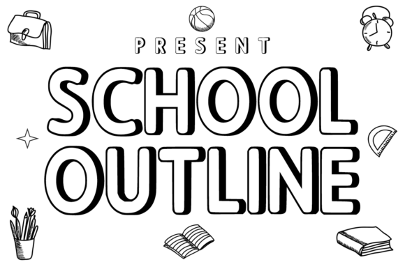 Playful Education Display Font: School Outline